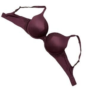 Victoria's Secret Body By Victoria Perfect Shape Bra Wine Size 36D